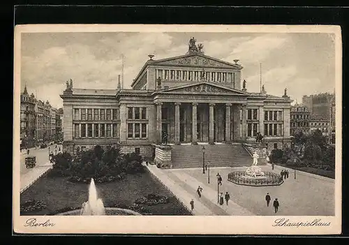 AK Berlin, Strassenpartie mit Königl. Schauspielhaus