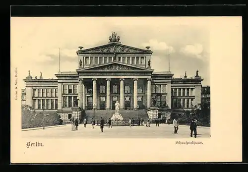 AK Berlin, Besucher am Schauspielhaus, Gendarmenmarkt