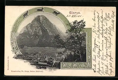 AK Glarus, Teilansicht mit Bäumen