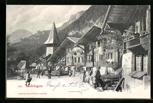 AK Meiringen, Ortsansicht mit Kirche