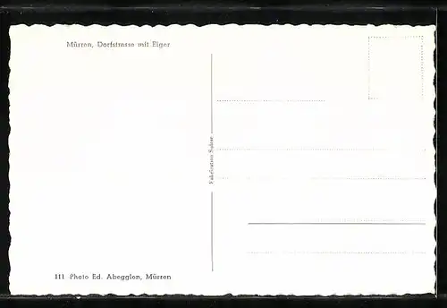AK Mürren, Dorfstrasse mit Eiger