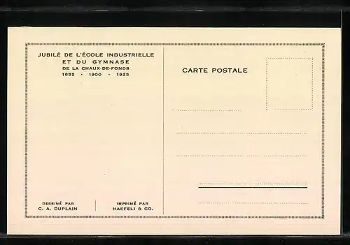 AK La Chaux-de-Fonds, Jubilé de L`École Industrielle et du Gymnase
