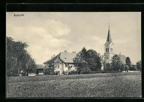 AK Rothrist, Ortsansicht mit Kirche