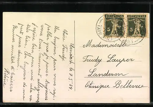 AK Urnäsch, Ortsansicht aus der Vogelschau