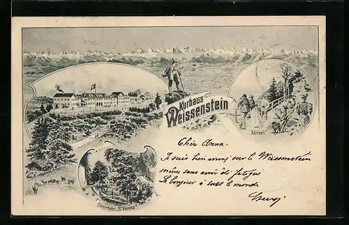 AK Weissenstein, Gleichnamiges Kurhotel mit Alpenpanorama, Einsiedelei St. Verena, Känzeli