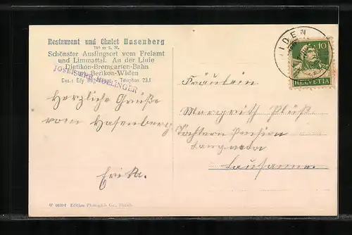 AK Berikon-Widen, Restaurant und Chalet Hasenberg