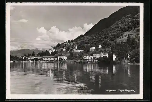 AK Magadino, Ortsansicht mit dem Lago Maggiore