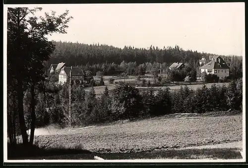 Fotografie Brück & Sohn Meissen, Ansicht Oberbärenburg i. Erzg., Blick in den Ort mit Hotel