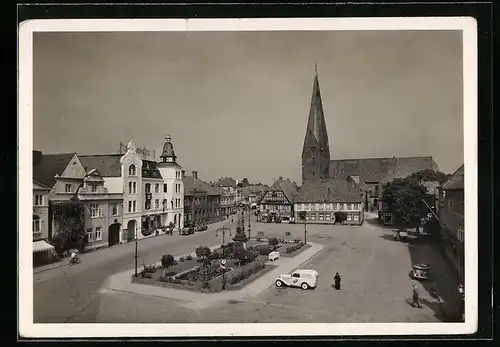 AK Eutin, Partie am Marktplatz, mit Kirche