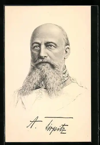 Künstler-AK Portrait des Grossadmirals Alfred von Tirpitz in Uniform