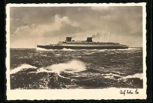 AK Express-Passagierschiff Bremen des Nordd. Lloyds auf hoher See