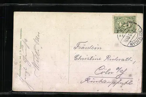 Künstler-AK Passagierschiff SS Rotterdam in voller Fahrt