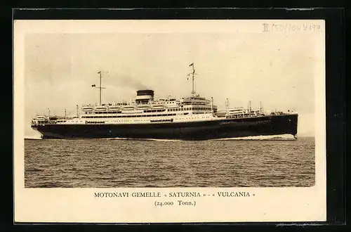 AK Passagierschiff Saturnia in voller Fahrt