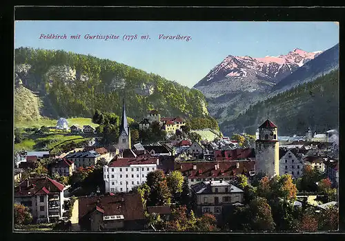 AK Feldkirch, Teilansicht mit Gurtisspitze