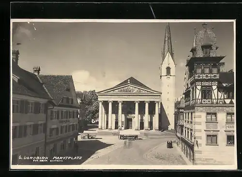 AK Dornbirn, Marktplatz mit Kirche
