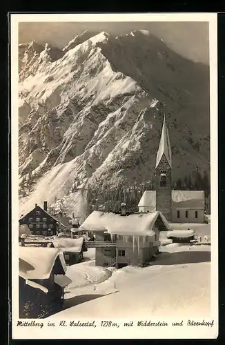 AK Mittelberg /Kl. Walsertal, Ort mit Widderstein und Bärenkopf