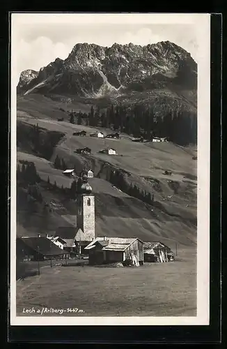AK Lech a. Arlberg, mit dem Ausblick auf die Berge