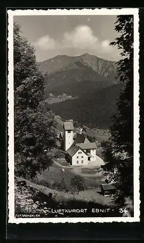 AK Ebnit, Blick auf den Luftkurort mit Berglandschaft
