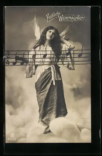 AK Weihnachtsengel mit Noten