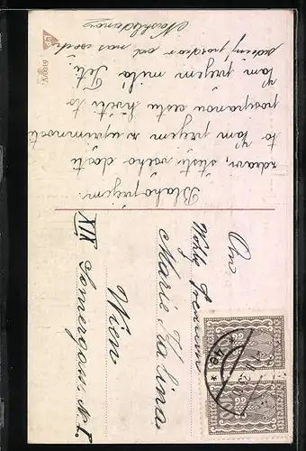 AK Kinder mit Blumen zum Namenstag