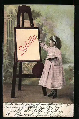 AK Mädchen zum Namenstag, Sybilla