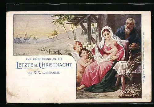 Künstler-AK Maria mit Jesuskind und Weihnachtsengeln