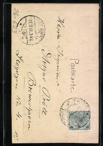 Künstler-AK Handgemalt: Profilportrait einer Dame mit hochgestecktem Haar