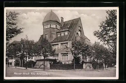 AK Dresden-Weisser Hirsch, Villa Hohenzollern mit Strasse