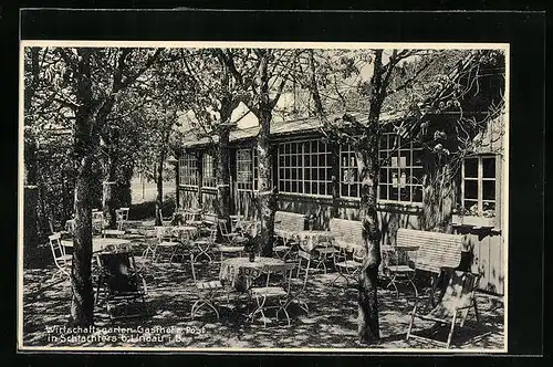 AK Schlachters bei Lindau i. B., Gasthof zur Post, Wirtschaftsgarten