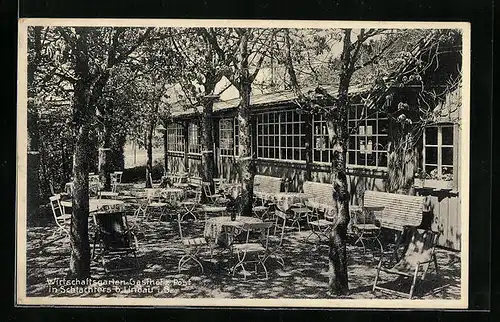 AK Schlachters bei Lindau i. B., Gasthof zur Post, Sonnendurchfluteter Garten