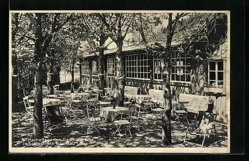 AK Schlachters bei Lindau i. B., Gasthof zur Post, Gastgarten