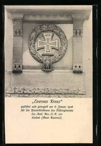 AK Gmünd, Nagelung Eisernes Kreuz an der Kaserne, Kriegshilfe