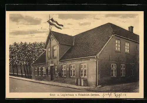 AK St. Peter, Gast- und Logierhaus von Friedrich Jensen mit Strassenpartie