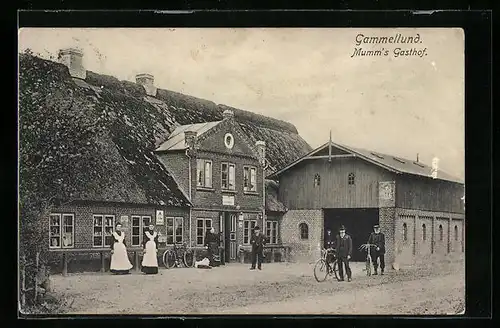 AK Gammellund, Mumms Gasthof mit Personal
