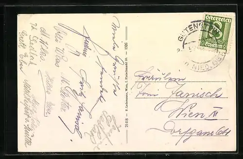 AK Gutenstein, Blick über die Ortschaft im Tal