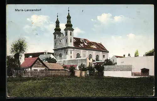 AK Maria-Lanzendorf, Aussenansicht der Kirche