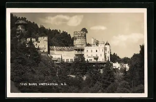 AK Hartenstein, Blick auf die Burg im Wald