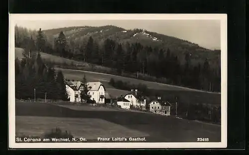 AK St. Corona am Wechsel, Blick auf Franz Loitzl`s Gasthof