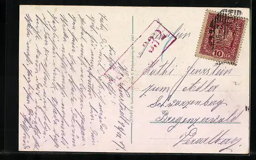 AK Wr. Neustadt, Panoramaansicht mit der Pfarrkirche