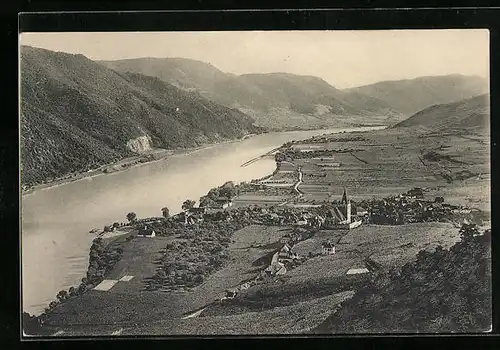 AK Wachau, Weissenkirchen gegen das obere Donautal