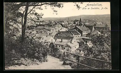AK Amstetten, Blick über die Dächer der Stadt