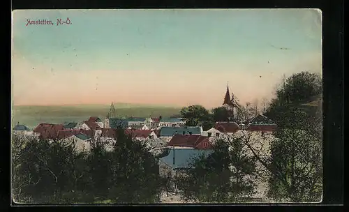 AK Amstetten, Blick über die Dächer der Stadt