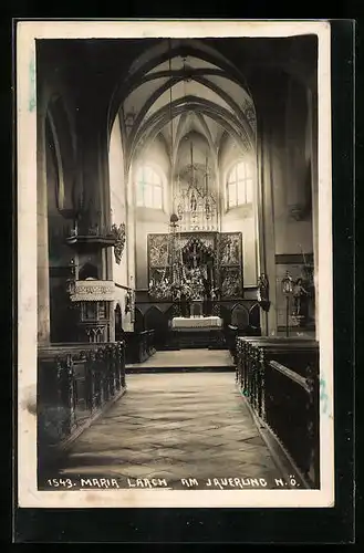 AK Maria Lach am Jauerling, Kircheninneres mit dem Altar