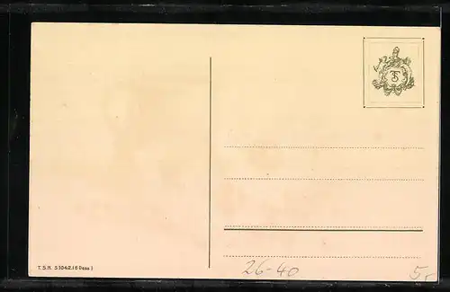 Künstler-AK Catharina Klein: Stillleben, Vase mit lilafarbenen Blumen