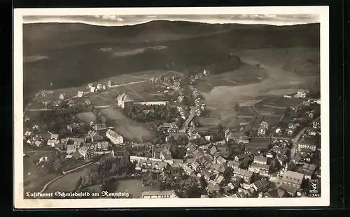 AK Schmiedefeld am Rennsteig, Fliegeraufnahme der gesamten Stadt