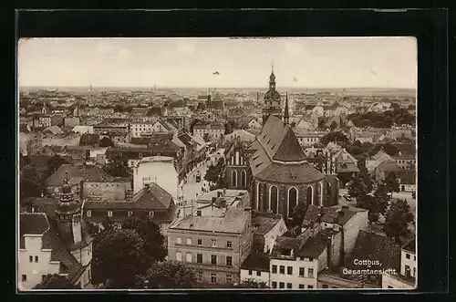 AK Cottbus, Gesamtansicht der Stadt