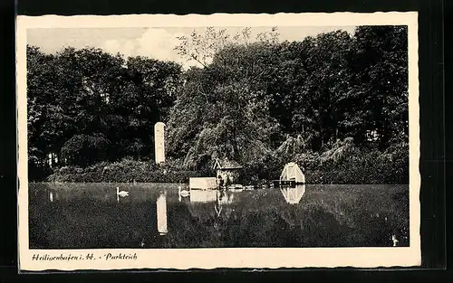 AK Heiligenhafen i. H., am Ufer des Parkteich