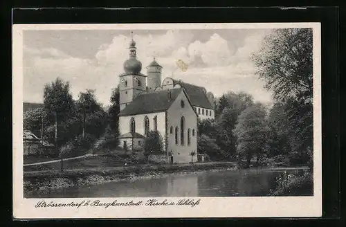 AK Strössendorf b. Burgkundtadt, Kirche und Schloss
