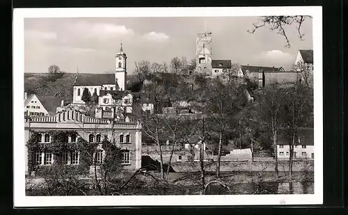 AK Rechtenstein b. Ehingen, Blick zur Kirche