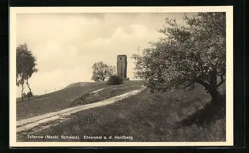 AK Teterow i. Meckl. Schweiz, Ehrenmal a. d. Heidberg